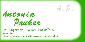 antonia pauker business card